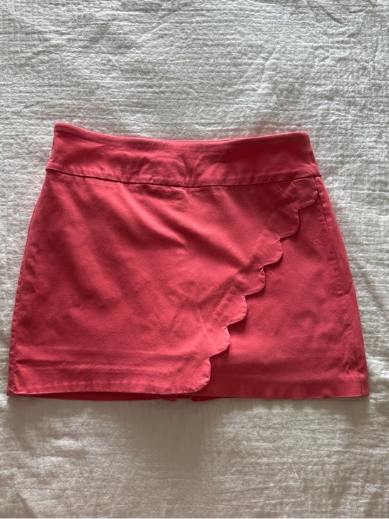 Attyre Dresses & Skirts - Pink Mini Skirt Skort Scalloped Hem Stretch Size 10 Unique Whimsical Coquette